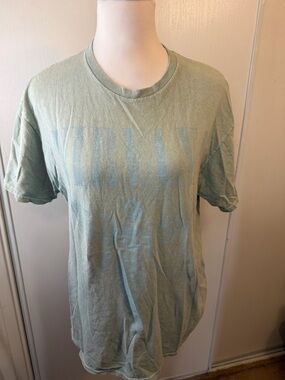 NIRVANA 100% Cotton Light Green Short Sleeve Graphic Tee
